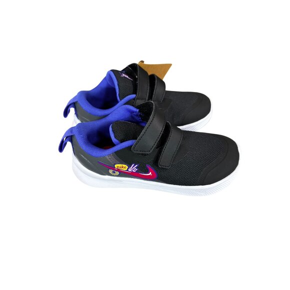 Nike Star Runner 3 SE (TDV) Kids Shoes Black/Very Berry-Lapis Size 10C - Picture 4 of 10